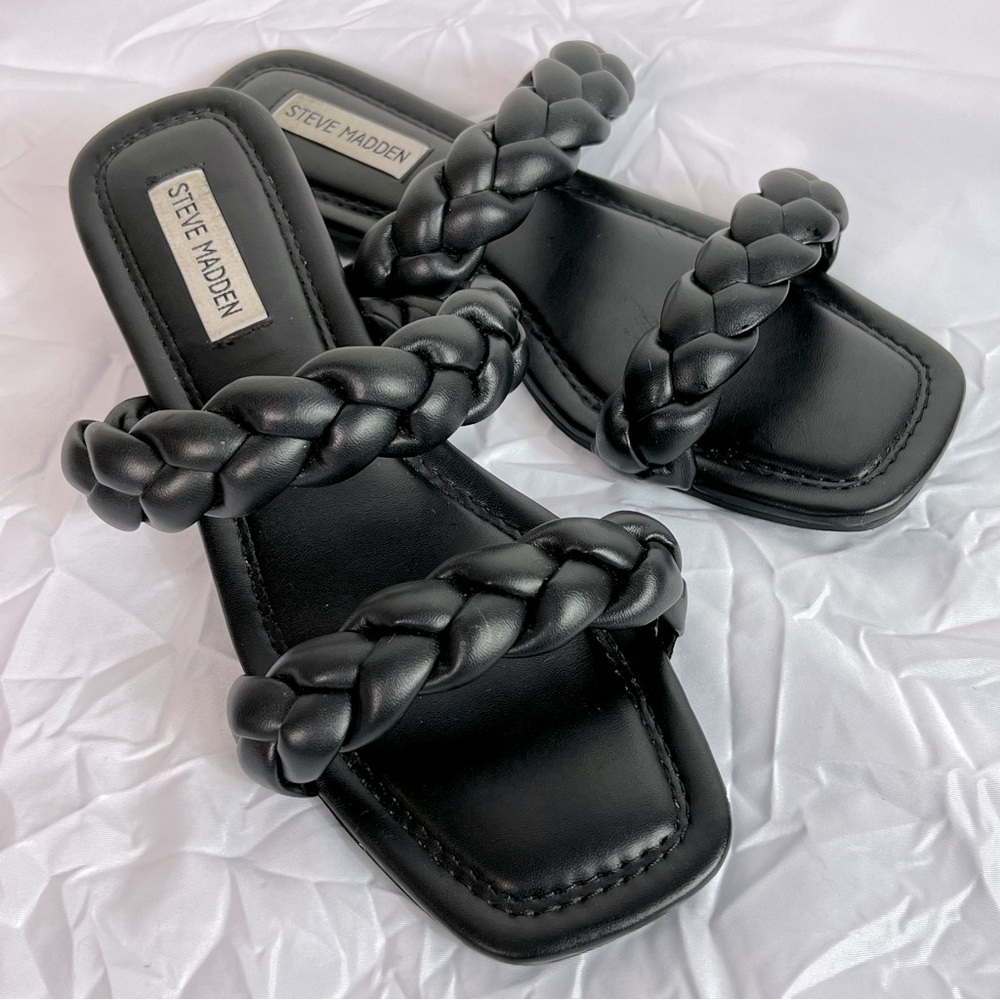 Steve Madden braided strap flat sandals - size 8
